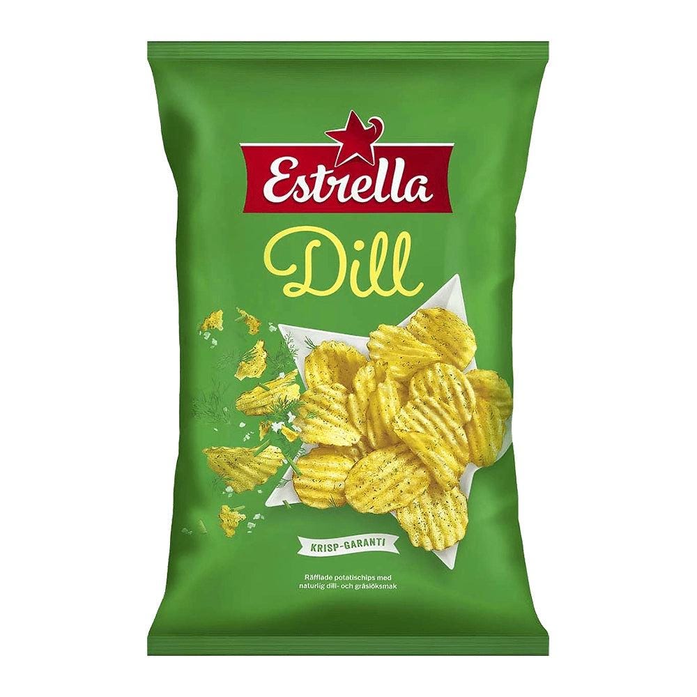 Estrella Dill Chips | Iconic Swedish Crisps | 275g | Authentic Scandinavian Snack – authentic Swedish snack, imported from Scandinavia