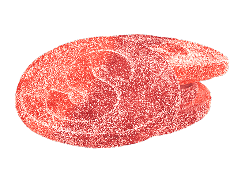 S-Märke Peach And Dragon Fruit — Sour Skull Gummies product image