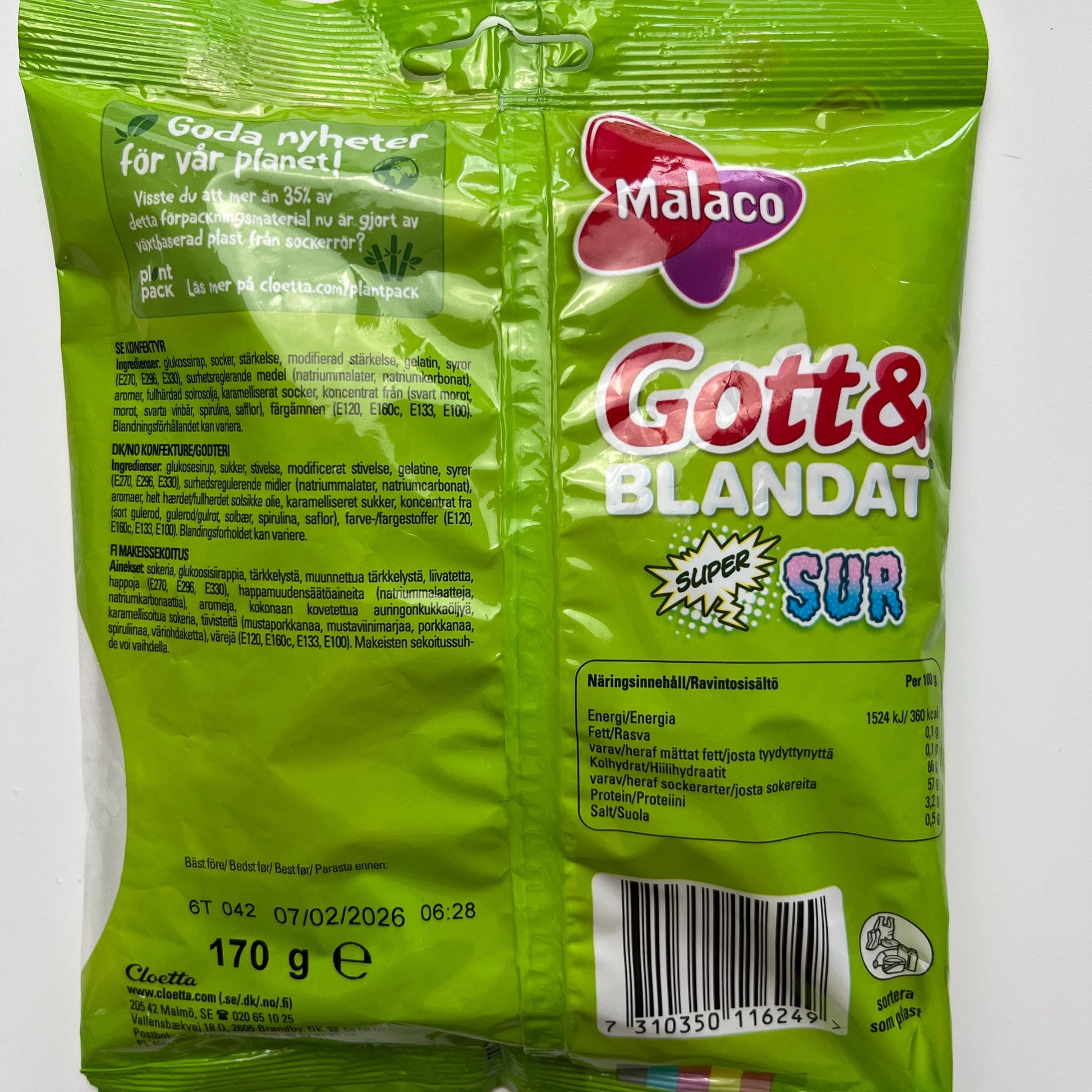 Malaco Gott & Blandat Supersur 170g – authentic Swedish treat, imported from Scandinavia