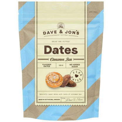 Dave & Jon's Cinnamon Bun Dates (5 Pack) | Vegan Swedish Snack, No Added Sugar – authentic Swedish snack, imported from Scandinavia