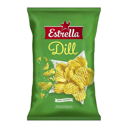 Estrella Dill Chips | Iconic Swedish Crisps | 275g | Authentic Scandinavian Snack – authentic Swedish snack, imported from Scandinavia