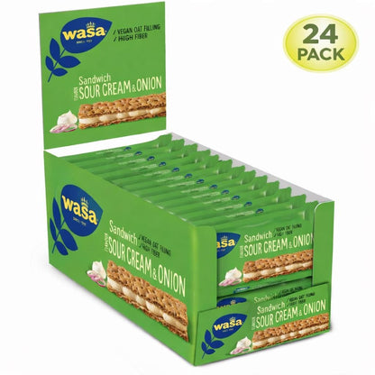 24-pack Wasa Sandwich Sour Cream & Onion – authentic Swedish snack, imported from Scandinavia