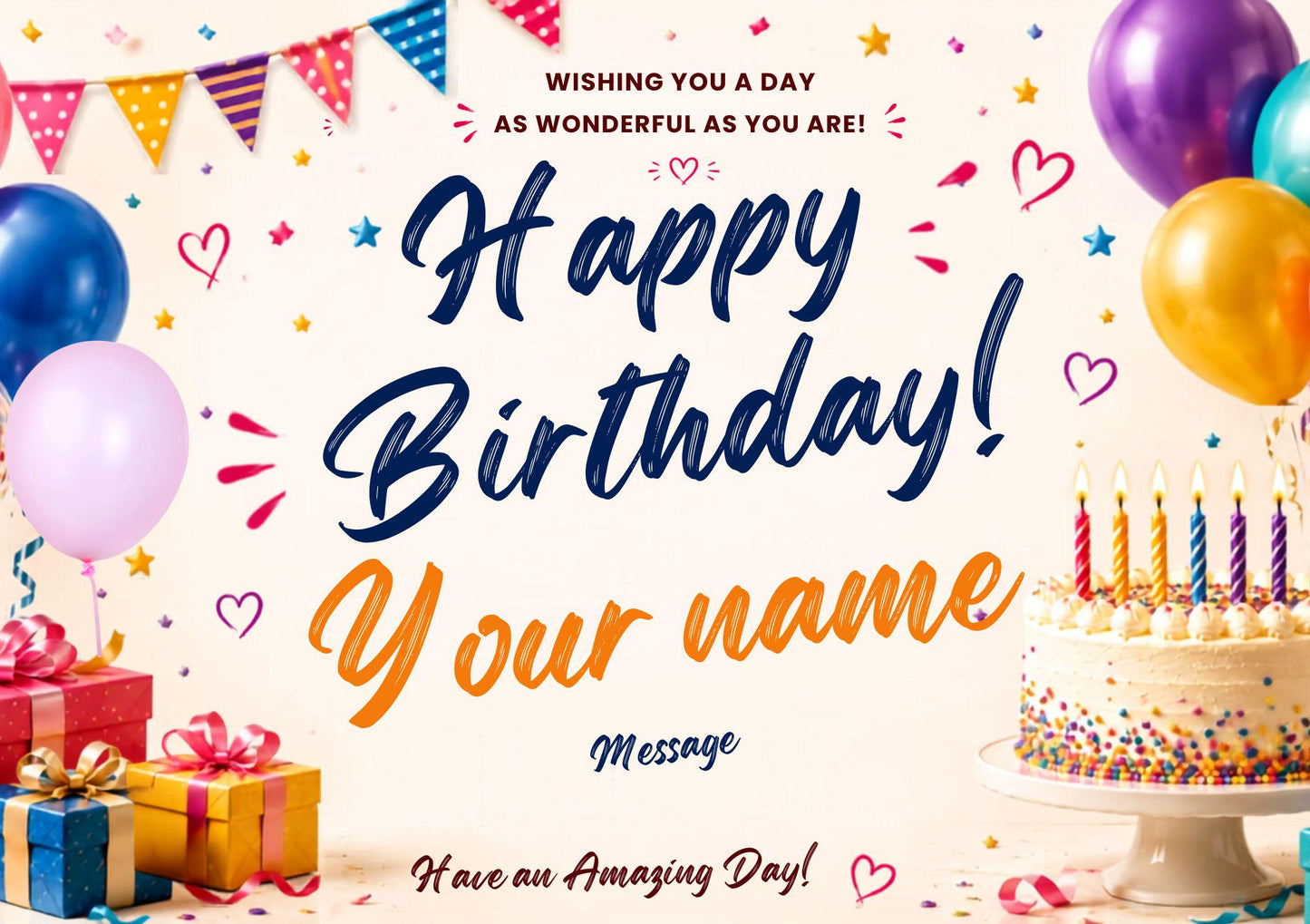 Personalised Birthday Candy Gift Box — ScandiSweetShop contents spread