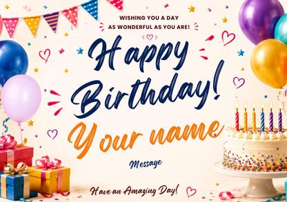 Personalised Birthday Candy Gift Box — ScandiSweetShop contents spread