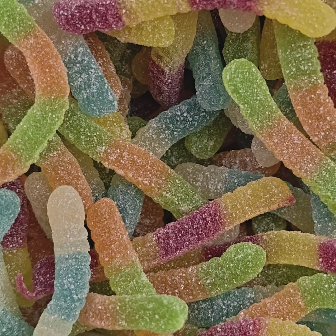 Trolli Sour Glowworms — Multi-Colour Sour Gummy Worms — Trolli product video